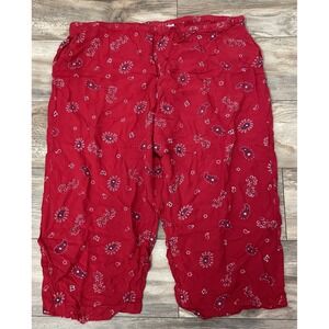 VTG Take Two Clothing Co Womens Size 2X Red Paisley Y2K Hippie Boho Pants‎